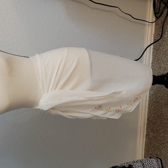 Beach CABANA Fairycore Floral Embroidered Chiffon Sarong Cover-up - Picture 8 of 9